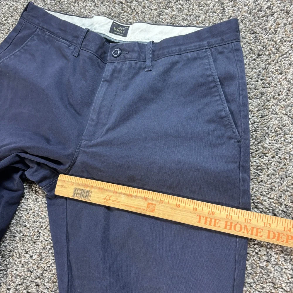 J.Crew Broken-In Men's 35x34 Chino Pants Navy Blue Flat Front Casual Trousers